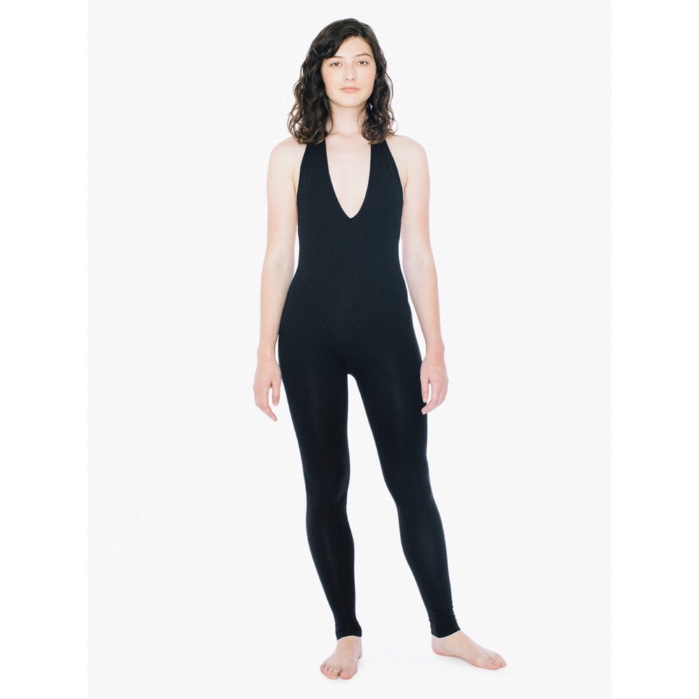 American apparel “cotton Spandex halter catsuit”